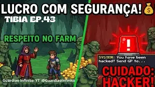 Tibia: (Ep. 43) FARMANDO GOLD E FUGINDO DE GOLPES! 💰 Respeito no Respawn e Alerta Hacker