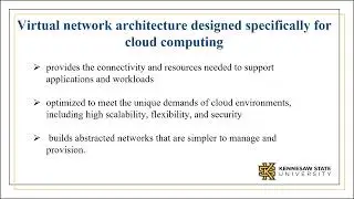 GC 367 - A Comparative Study of Virtual Network Architectures for Cloud Computing Environments