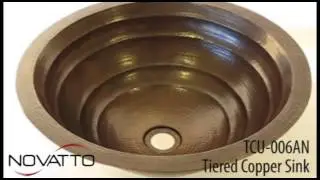 TCU-006AN Round Tiered Copper Bath Sink