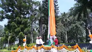 Tricolor hoisted 100 feet high at THDC