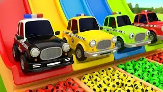 Изучаем цвета с помощью увлекательных сборных игрушечных машинок и автобусов для малышей.