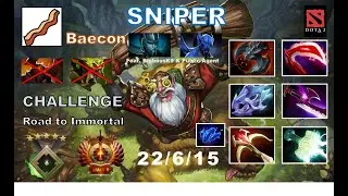 DOTA2 : Sniper by Baecon ( feat. BigbossK9 & Public Agent ) Challenge Herald to Immortal  EP.18