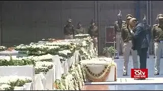 Pulwama Terror Attack: PM pays homage to the martyrs at Palam Airport, Delhi