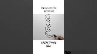 How to draw a snake from number 666 #shorts #howtodraw #snakedrawing #numberseries #numbersart