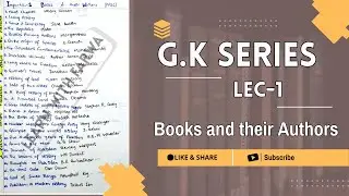 Books and their Authors | GK | PMS | CSS | FCPS | PPSC |