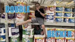 MASSIVE DOUBLE DECKER TOILET PAPER FORT! 🧻😂