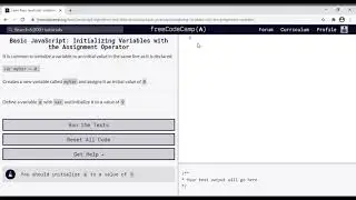 06 - Learn Basic JavaScript - Initializing Variables with the Assignment Operator