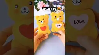 Made a simple teddy bear using sponge and rubber 😲 #diy #ideas #sponge #creative #craft #art #toys