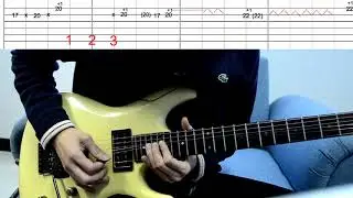 How to play #2/4 - One big rush - Joe Satriani - Beat-based Tab played slowly with Metronome