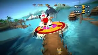 Knuckles racing in Monkey Cup (Beginner) - Sonic & Sega All-Stars Racing with Banjo-Kazooie