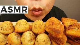 ASMR SMOKED CHICKEN SPINACH RICE BITES & CROQUETTES (EATING SOUNDS) NO TALKING | ASMR JonOnTable