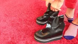 Unboxing platform hidden wedge boots