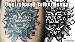 Quetzalcoatl Feathered Serpent Head Small Tattoo Design