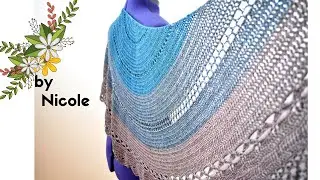 Cum se croseteaza un Sal Jumate de Luna tutorial pas cu pas / How to crochet easy half circle shawl
