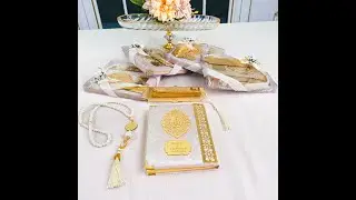 Personalized Velvet Dua Book Bookmark Tasbeeh Muslim Wedding Gift Set Baby Shower Birthday Gifts