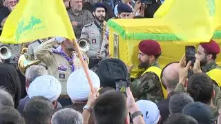 Funeral for Hezbollah fighters killed in Israeli strike on Beirut's southern suburbs | AFP