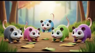 Cinco Peque&ntilde;as Zarig&uuml;eyas Gatean por el Bosque | Canciones Infantiles de Animales Nocturnos