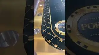 Luxury poker table racetrack wooden legs cup holders elegant cloth #casino #pokernight #pokerchips