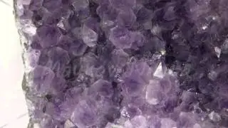 Amethyst Druse, panorama, top view. 4K