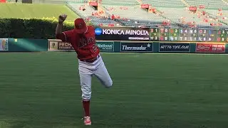 Andrew Heaney Warm-Up on Field