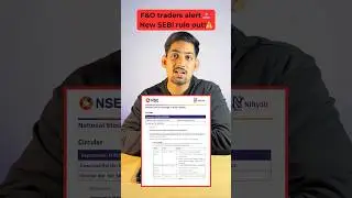 🚨Alert for F&O raders ⚠️ New Rule out from SEBI ‼️ #tradingnews #optionstrading #stockmarket