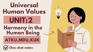 Universal Human Values and Professional Ethics | UHV Unit-2 | One Shot notes video | AKTU, MDU, KUK 