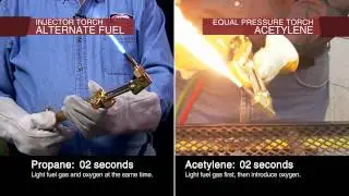 Harris Injector Torch using Alternate Fuel vs. Harris Equal Pressure Torch using Acetylene