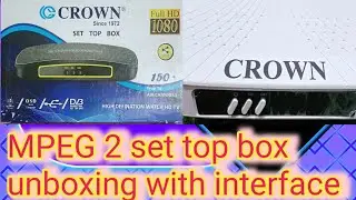 crown mpeg 2 set top box unboxing and ||crown set top box