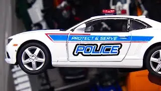 Showing diecast police cars