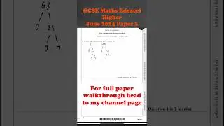 GCSE Maths Higher May / June 2024 - Edexcel Paper 3 #maths #edexcel #edexcelmaths  #gcse #exam #help