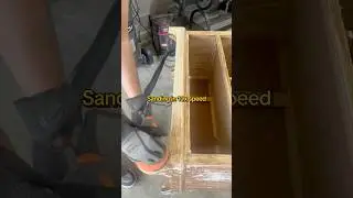Sanding In 10x Speed | #woodworking #diy #wood #shorts #restoration #sand #10x #speed #furnitureflip