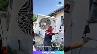How Did He Lift That With ONE HAND?🤯This AC Installer is Built Different! You Have to See This! #ac