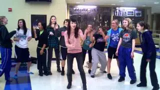 Amy Heidemann / Karmin singing the rap part of Look At Me Now with the SHS dance team