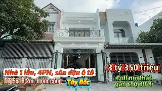 Nhà 1 lầu, 4PN, sân đậu ô tô, full nội thất sang trọng, gần chợ 30-4