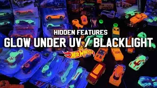 Hot Wheels With Hidden Features Glow Under UV light Blacklight !! flourescent paint