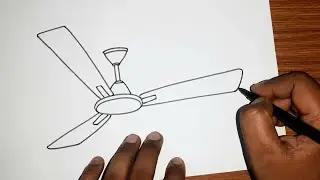 How to draw a ceiling fan step by step | Ceiling fan drawing easy |