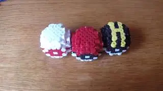 Perler bead pokeballs
