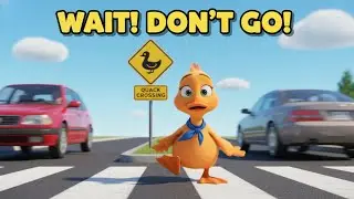 🐥 Duck Crossing Adventure! Funny 3D Duck Learns to Cross the Road | Pixar Style Kids Video