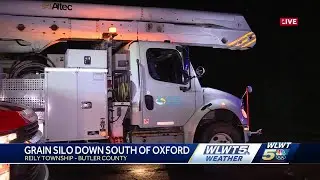 Reports of downed silo blocking road in Butler County