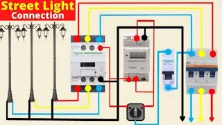 automatic on off street light circuit with digital timer | street light connection | #streetlight