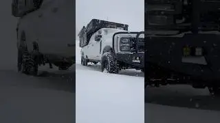 The best 4x4 truck camping setup for the Ford F350, camping in a snowstorm #ford #trucks #4x4