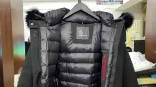 m-oncler laplance gore tex shearling trimmed hooded down ski jacket black