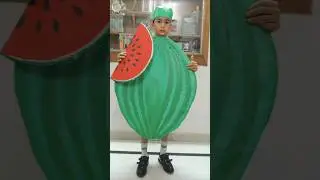 watermelon costume for kids fancy dress competition from thermocol and paper #diy #craft #shorts
