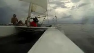 Sailing Prindle 18-2 catamaran on Pensacola Bay