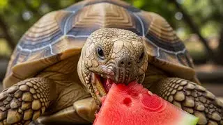 ASMR Mukbang Eating Fruits Turtle Tortoise