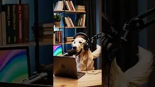 Golden Retriever in a Podcast