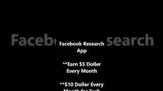 Facebook research earn unlimited money by this app watch full video