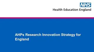 AHPs Research Innovation Strategy for England