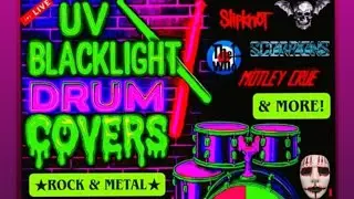#DRUMCOVERS on BLACKLIGHT GLOW KIT! ALL GENRES&Era 60s 70s 80s 90s 00s 10s+ 🎵 SHUFFLED SONGS