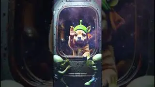 Cute Puppy's Epic Space Adventure! 🚀🐶 Meets Friendly Aliens! ✨ (Kids Video)#shorts #funny